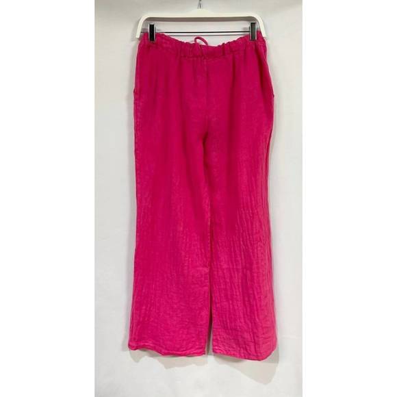 NEW VENTI6 linen palazzo pants in fuchsia - Picture 6 of 6